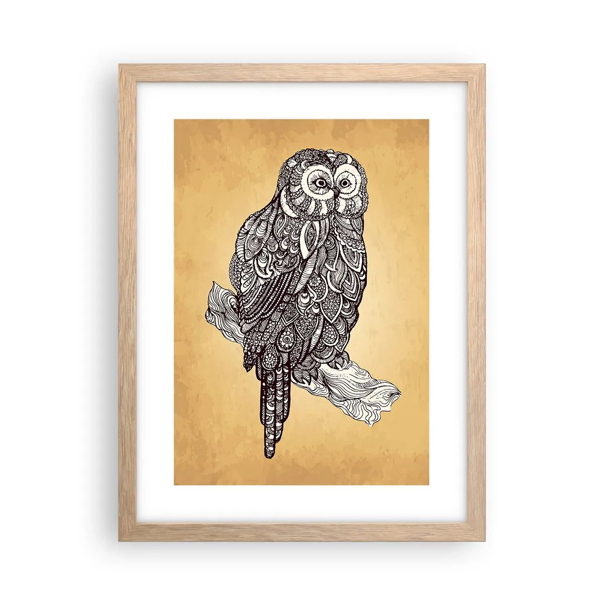 Affiche dans un chêne clair - Poster - Ornements complexes de sagesse - 30x40 cm