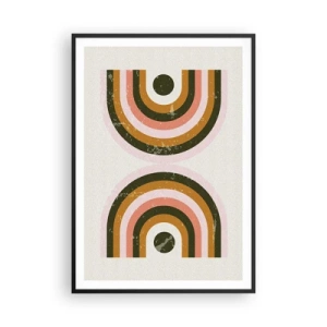 Affiche dans un cadre noir - Poster - Abstraction jumelle - 70x100 cm