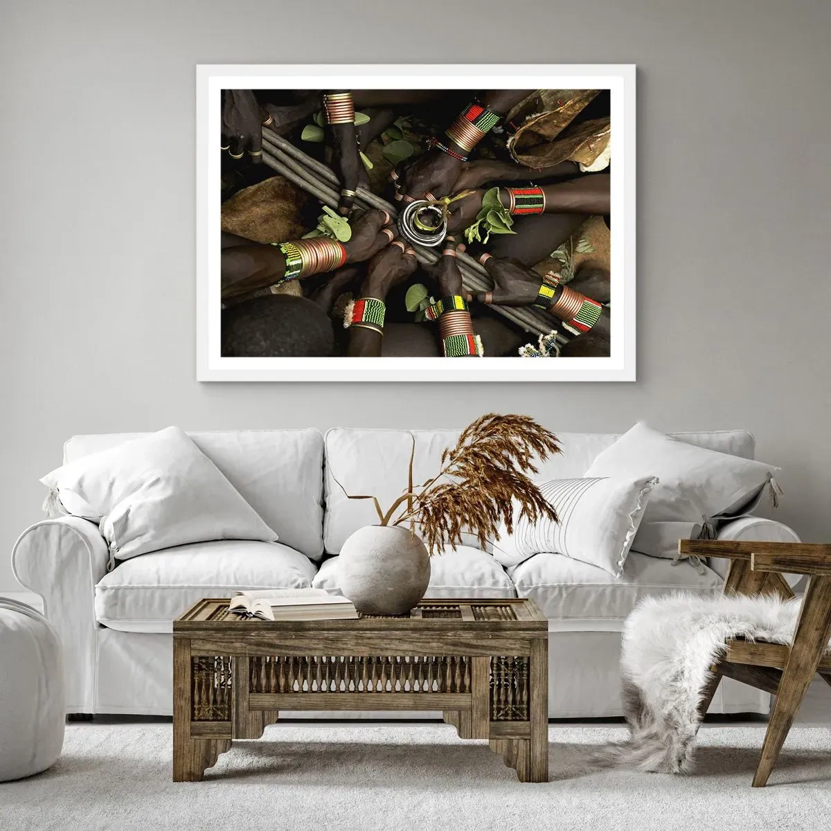 Affiche dans un cadre blanc - Poster - Nous sommes ensemble - 70x50 cm