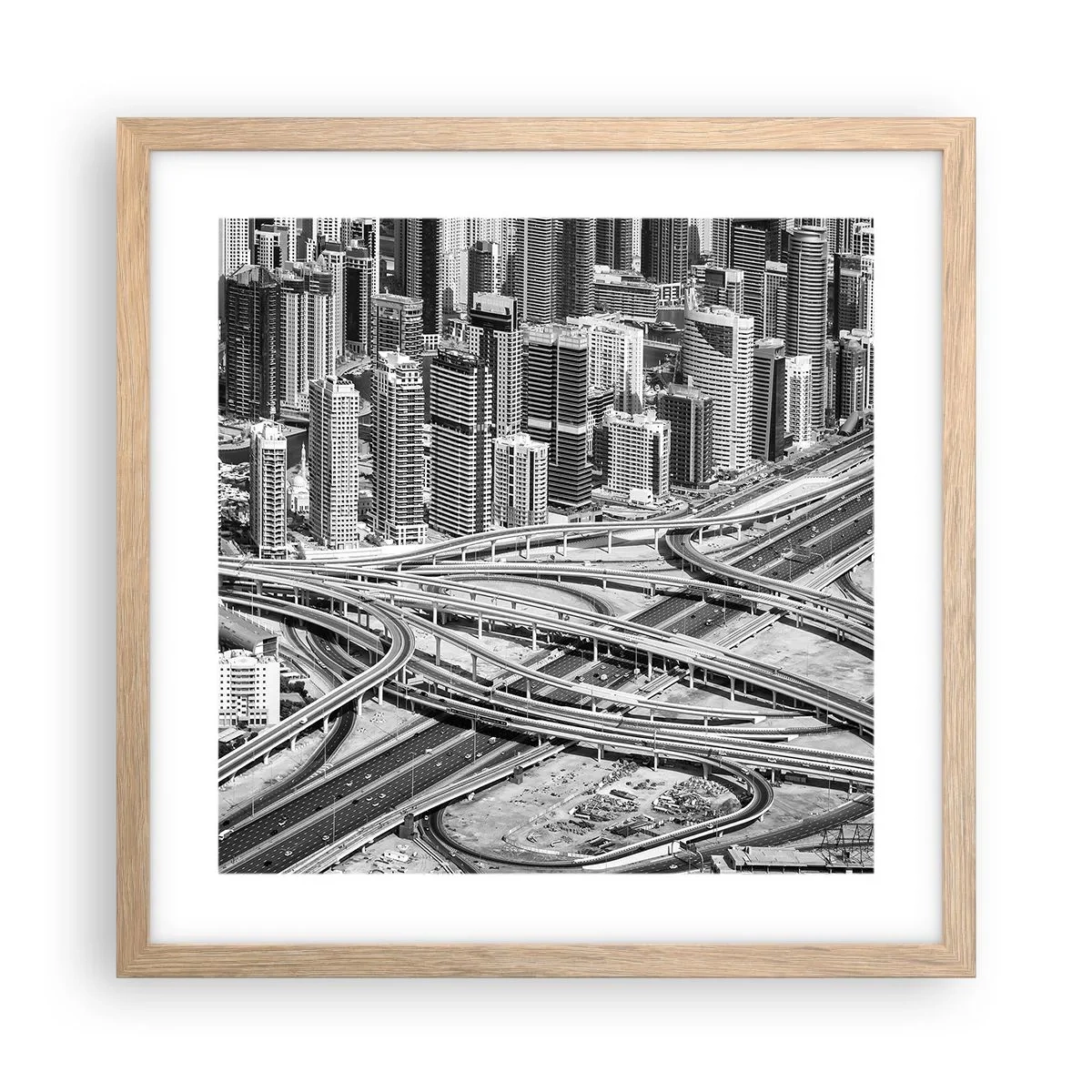 Affiche dans un chêne clair - Poster - Dubaï - la ville impossible - 40x40 cm