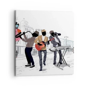 Impression sur toile - Image sur toile - Musique de rue - 70x70 cm