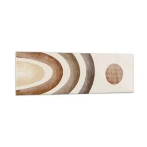 Impression sur verre - Image sur verre - Motif planétaire géométrique dans les tons de marron - 160x50cm - Dans une galaxie lointaine - Décoration murale moderne pour le salon et la chambre ARTTOR