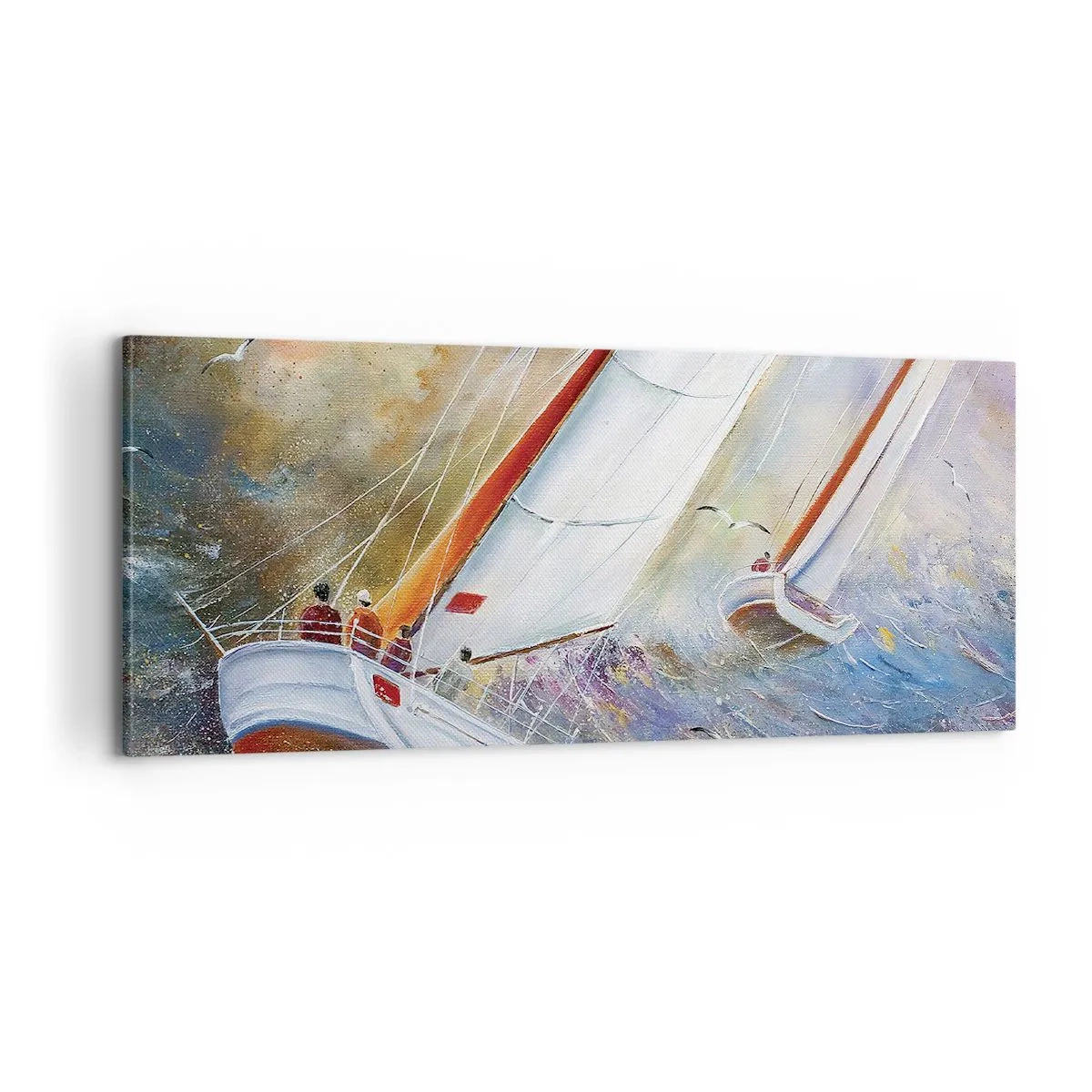 Impression sur toile - Image sur toile - Concourir sur les vagues - 100x40 cm