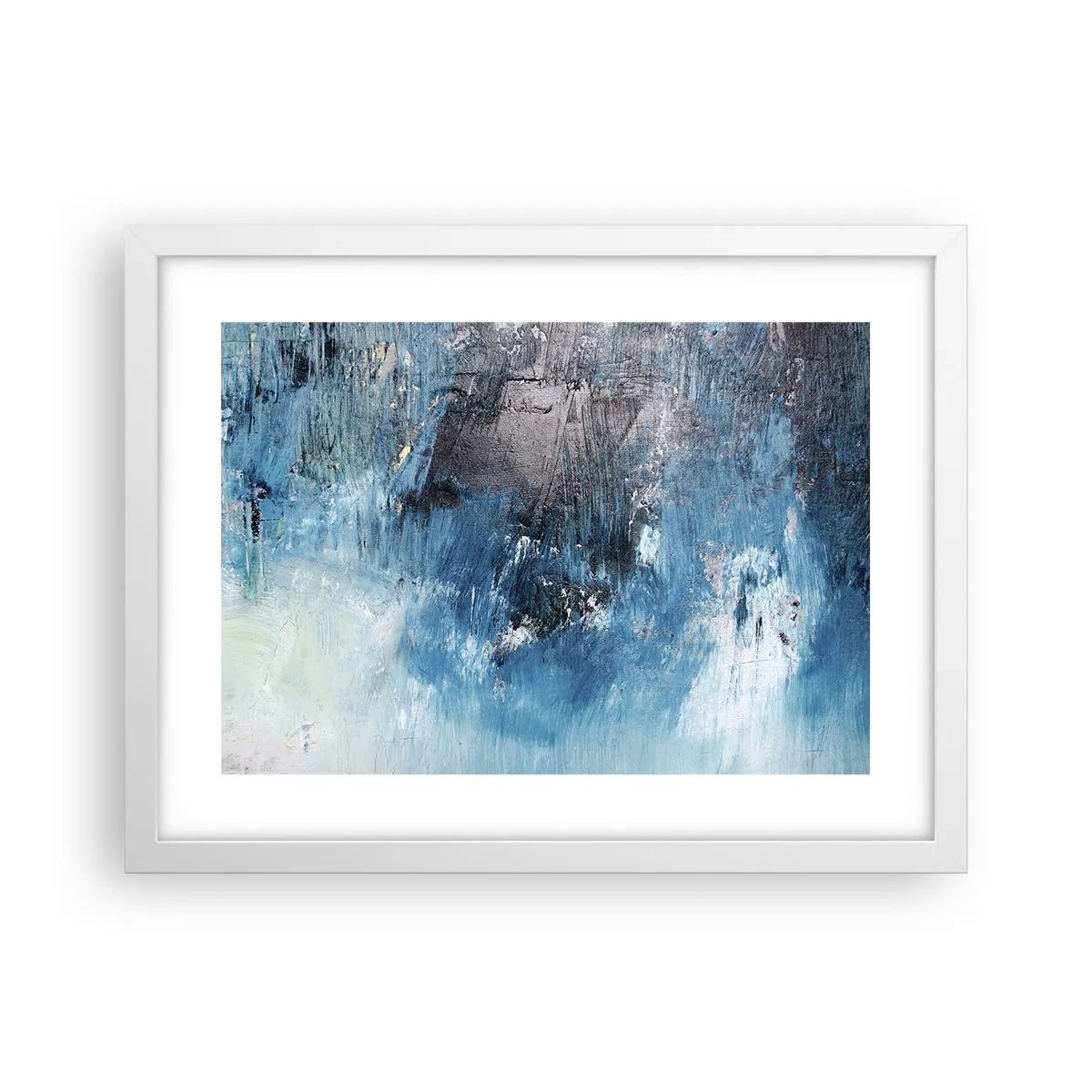 Affiche dans un cadre blanc - Poster - Rhapsodie en bleu - 40x30 cm