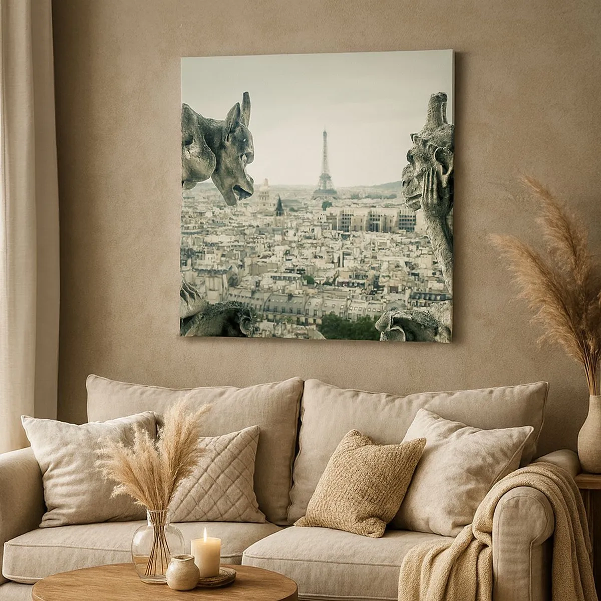 Impression sur toile - Image sur toile - Bavardage parisien - 30x30 cm