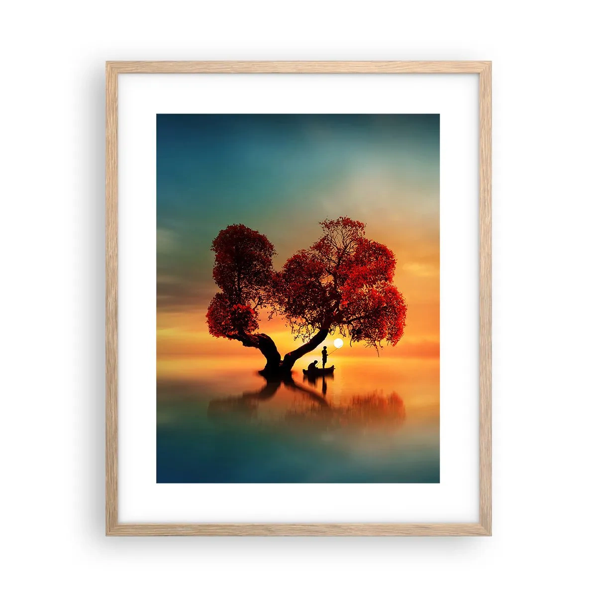 Affiche dans un chêne clair - Poster - Plénitude et éloignement sans monde - 40x50 cm