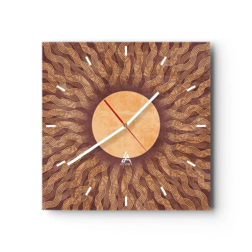 Horloge murale - Pendule murale - Icône du soleil - 40x40 cm