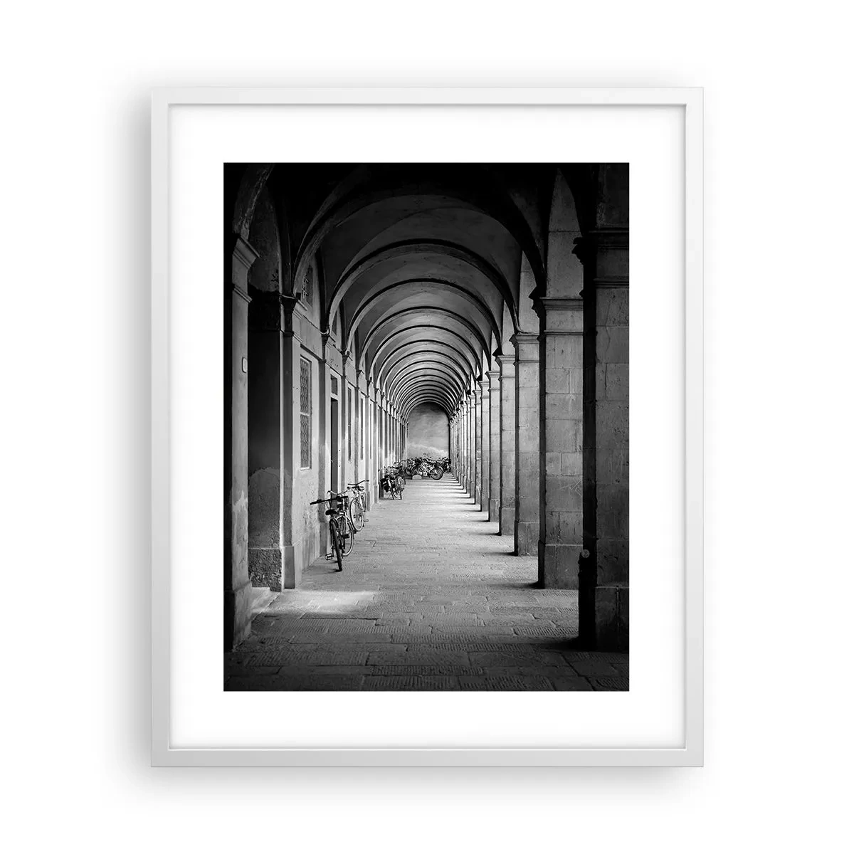 Affiche dans un cadre blanc - Poster - Sous les arcades - 40x50 cm