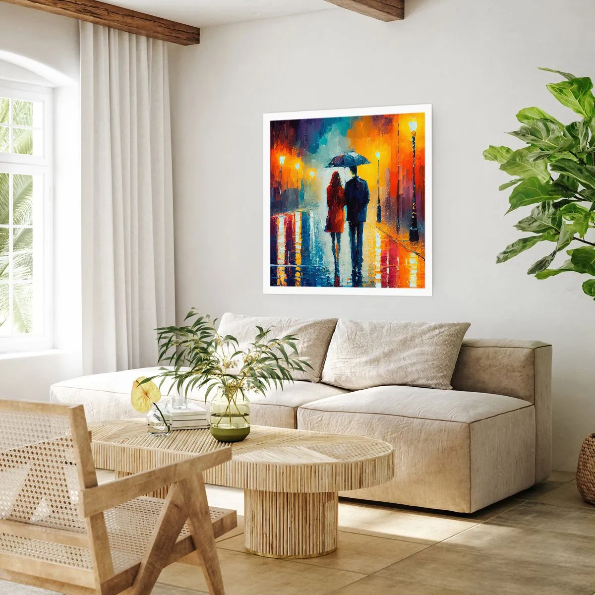 Affiche - Poster - Ensemble – une nuit colorée - 40x40 cm