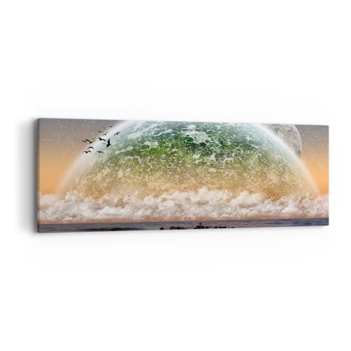 Impression sur toile - Image sur toile - Et le monde est sorti de l'eau - 90x30 cm