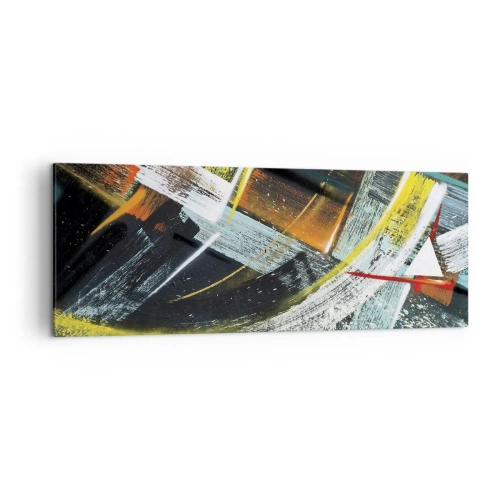 Impression sur toile - Image sur toile - Coups de pinceau abstraits et colorés - 140x50cm - L'énergie du mouvement - Décoration murale moderne pour le salon et la chambre ARTTOR