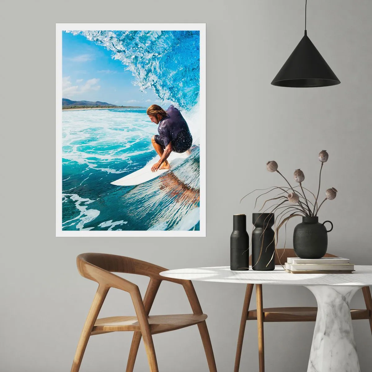 Affiche - Poster - Danse avec les vagues - 40x50 cm