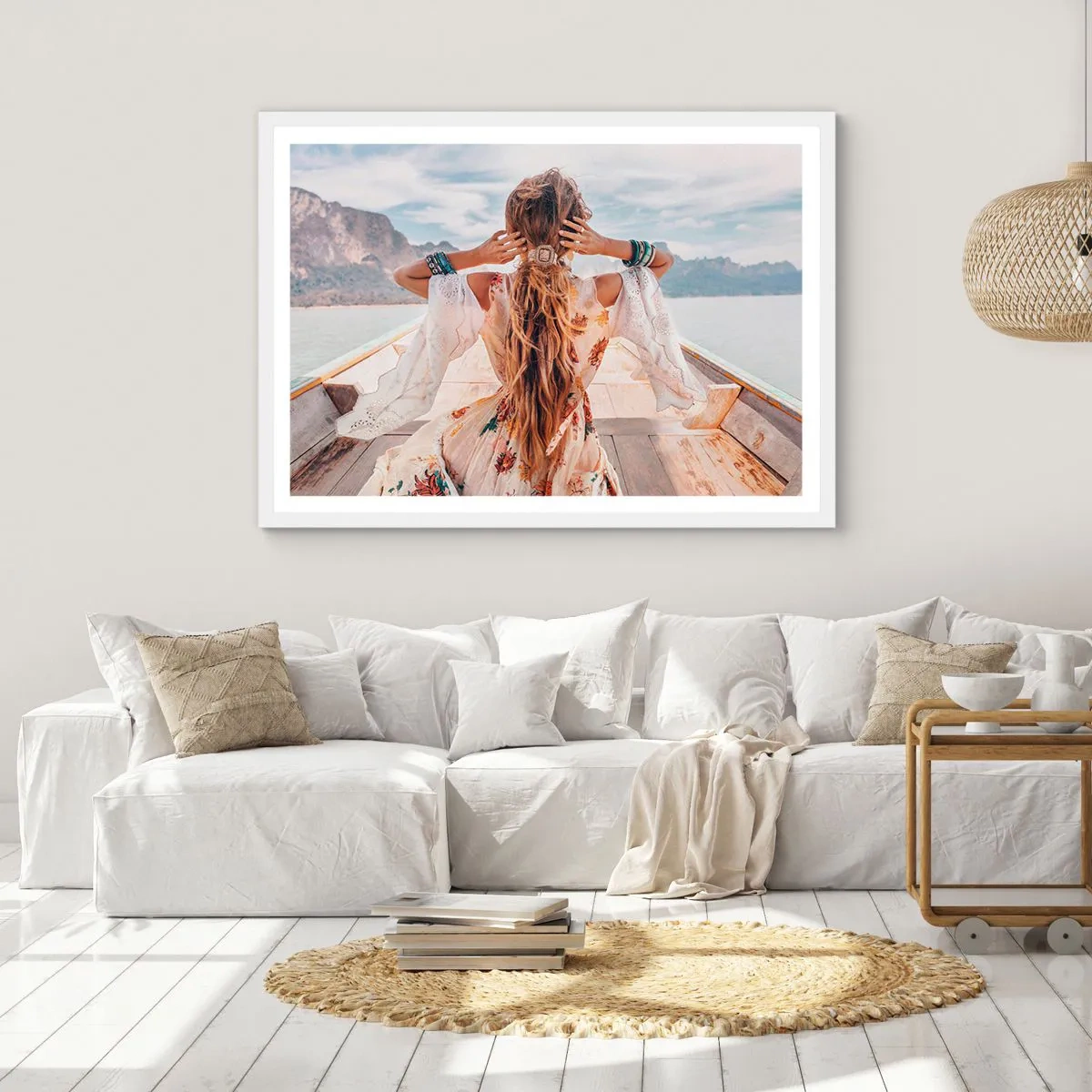 Affiche dans un cadre blanc - Poster - En route vers le bonheur - 40x30 cm