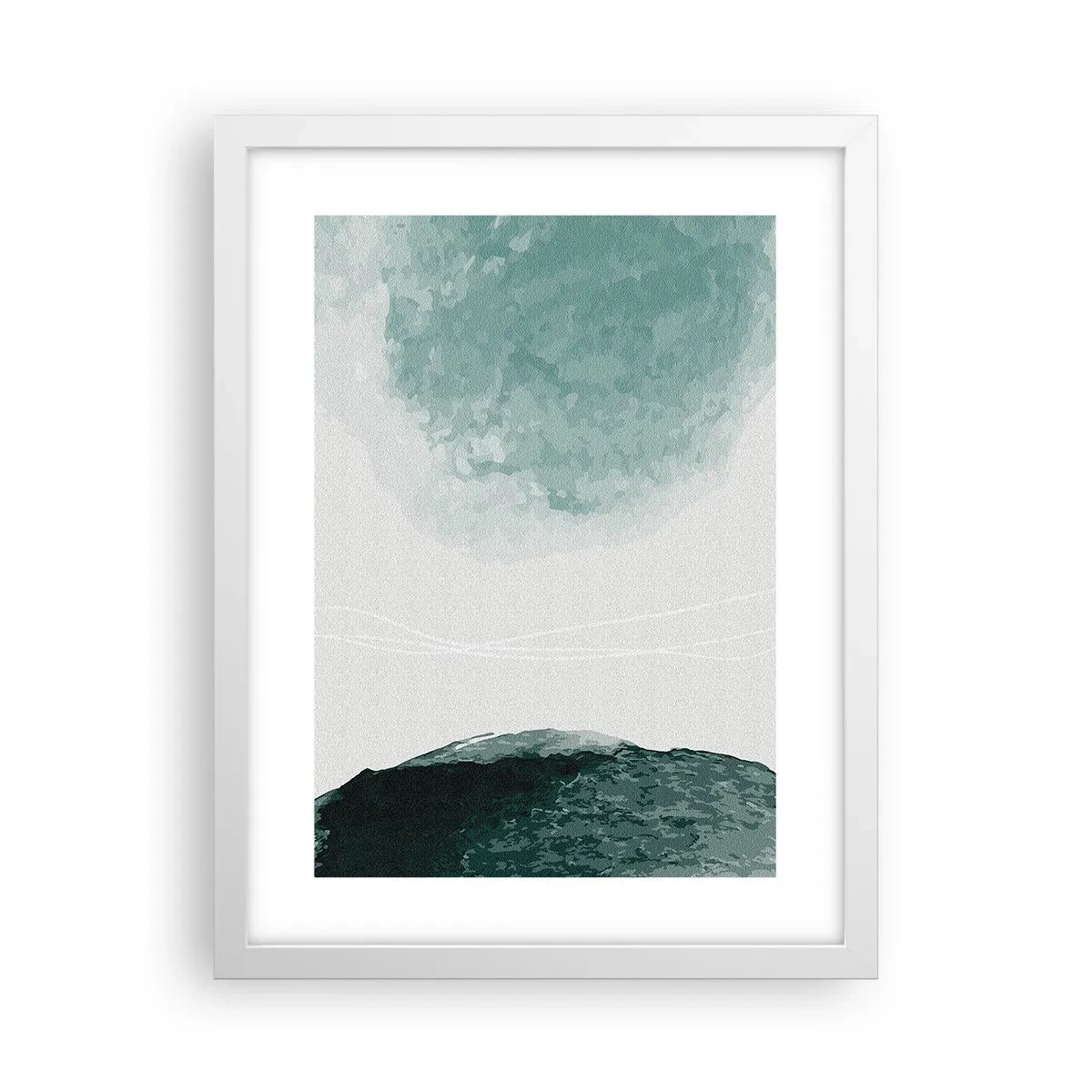 Affiche dans un cadre blanc - Poster - Rencontre avec le brouillard - 30x40 cm