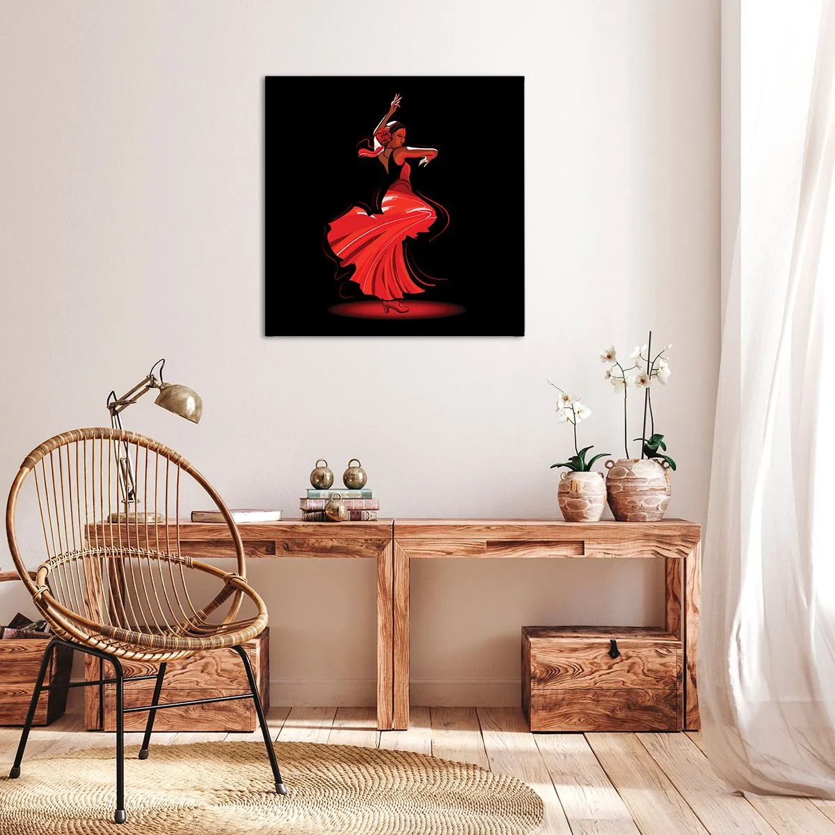 Impression sur toile - Image sur toile - L'esprit fougueux du flamenco - 70x70 cm