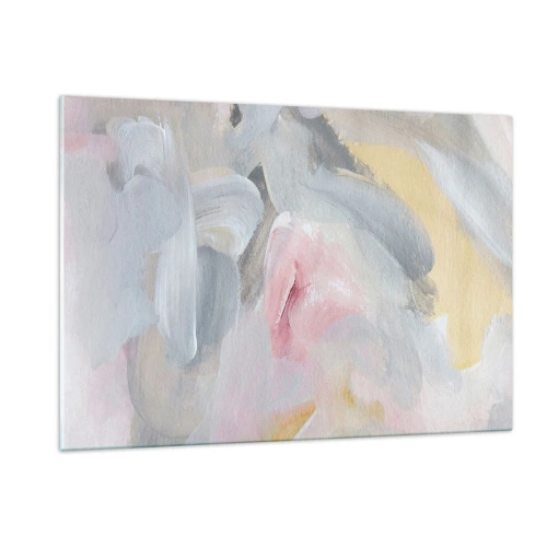Impression sur verre - Image sur verre - Composition abstraite aux couleurs pastel - 120x80cm - Dans un monde pastel - Décoration murale moderne pour le salon et la chambre ARTTOR