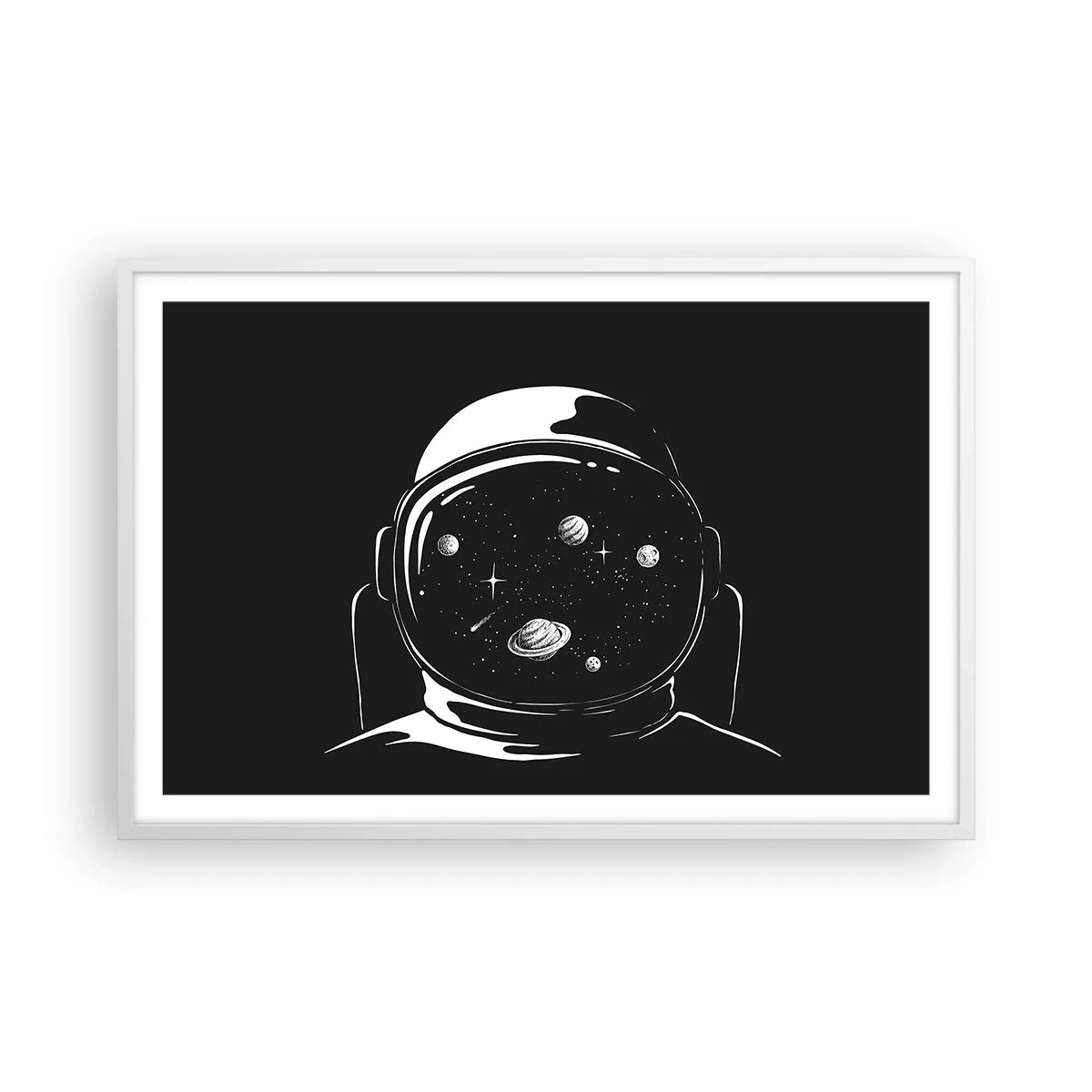 Affiche dans un cadre blanc - Poster - Sympa la vue - 91x61 cm