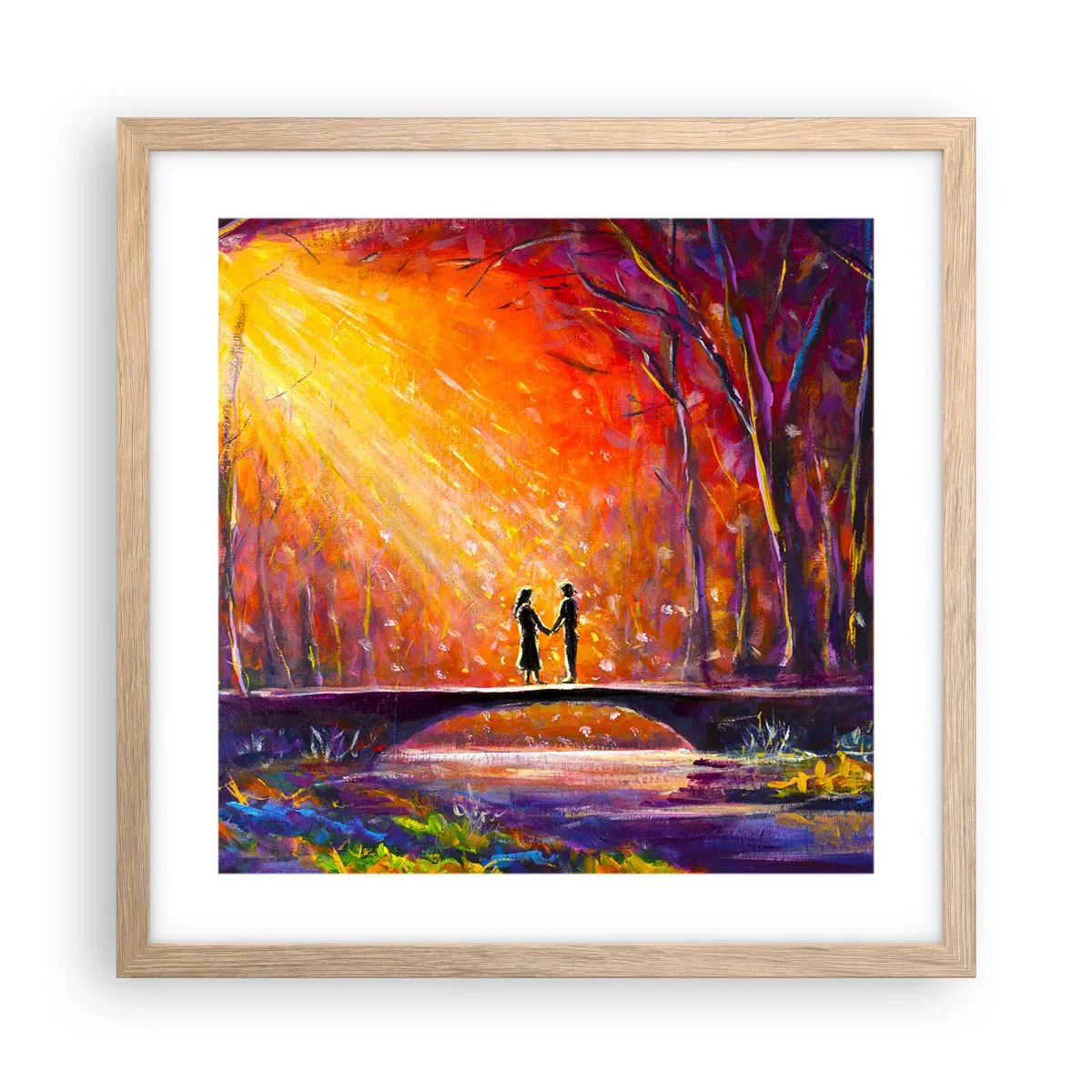 Affiche dans un chêne clair - Poster - Le ciel les aime aussi - 40x40 cm