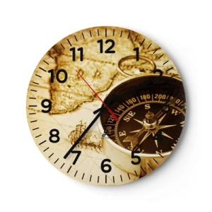 Horloge murale - Pendule murale - Est ou ouest? - 30x30 cm