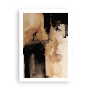 Affiche - Poster - Une composition abstraite dans des tons chauds de brun. - 50x70cm - Une abstraction intrigante - Décoration murale moderne pour le salon et la chambre ARTTOR