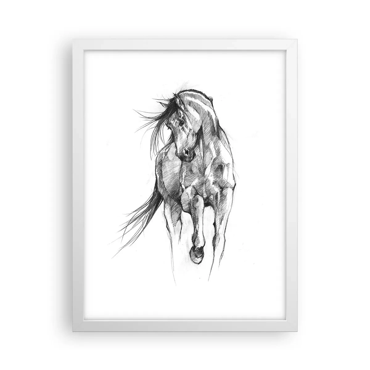 Affiche dans un cadre blanc - Poster - D'un trot gracieux - 30x40 cm