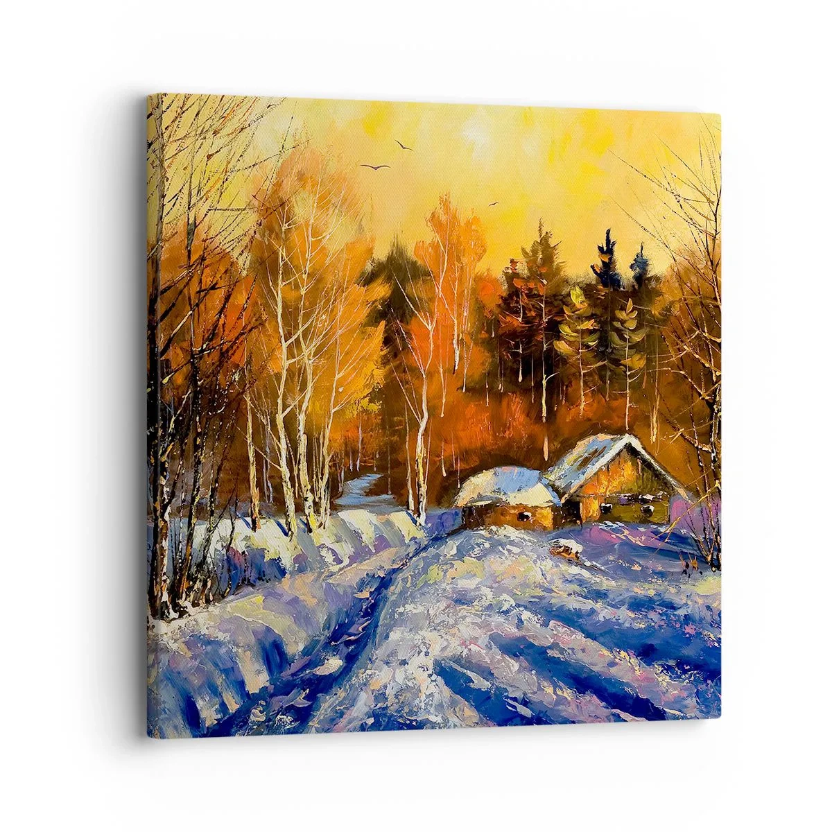 Impression sur toile - Image sur toile - Impression d'hiver au soleil - 30x30 cm