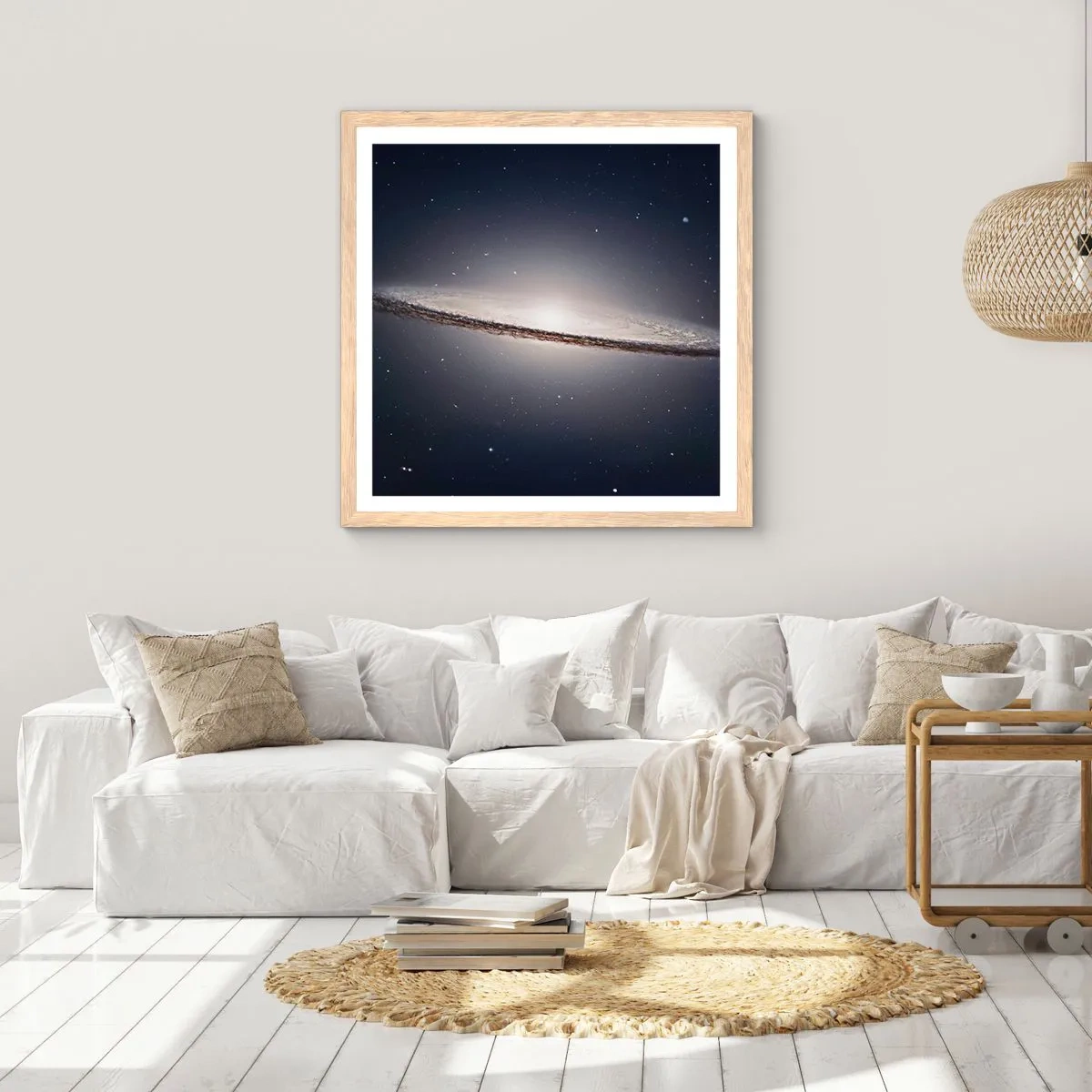 Affiche dans un chêne clair - Poster - Il y a bien longtemps, dans une galaxie très lointaine… - 60x60 cm