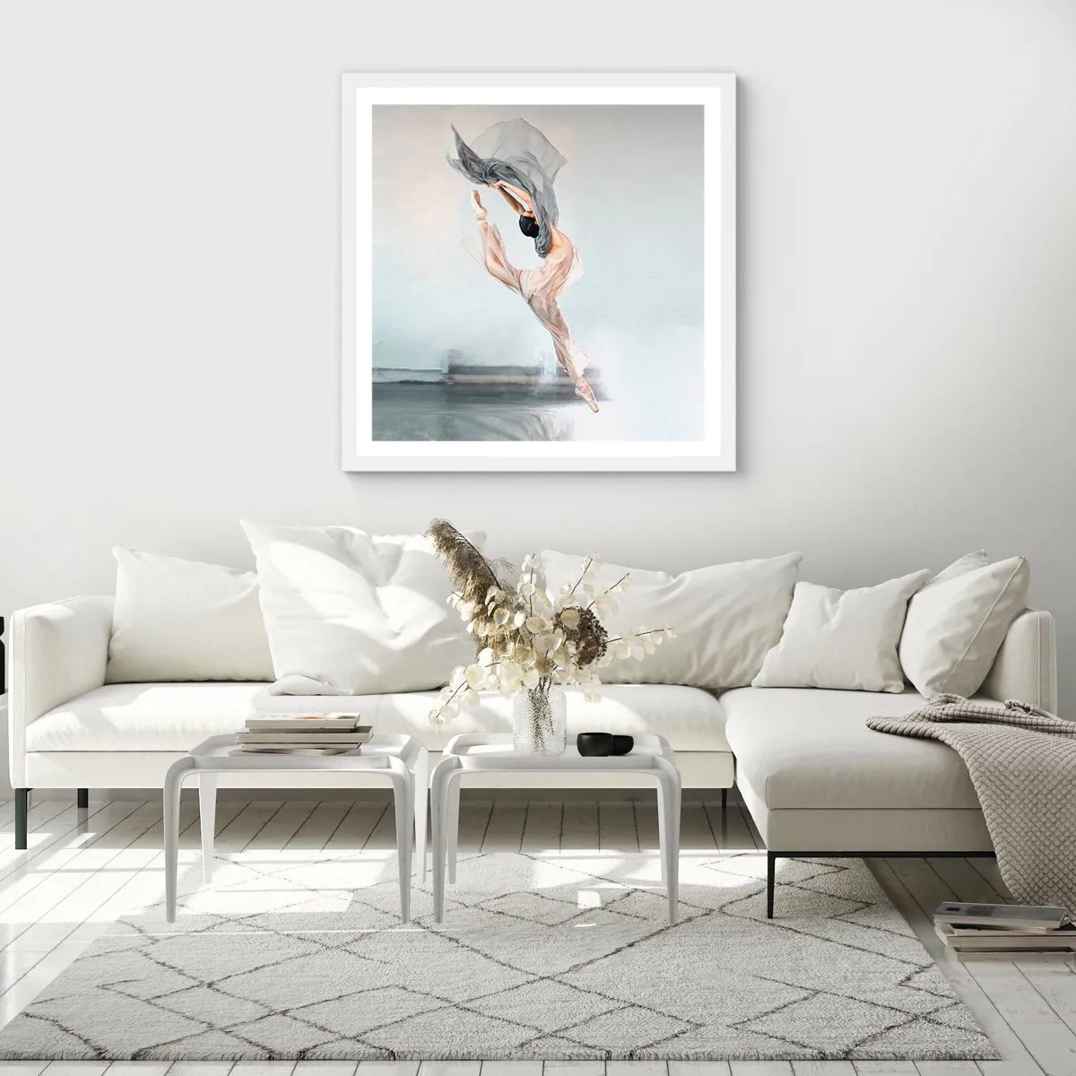 Affiche dans un cadre blanc - Poster - Dans le ravissement de la danse - 30x30 cm