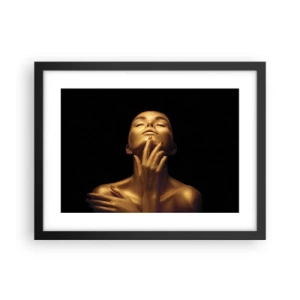 Affiche dans un cadre noir - Poster - Comme de la soie dorée - 40x30 cm