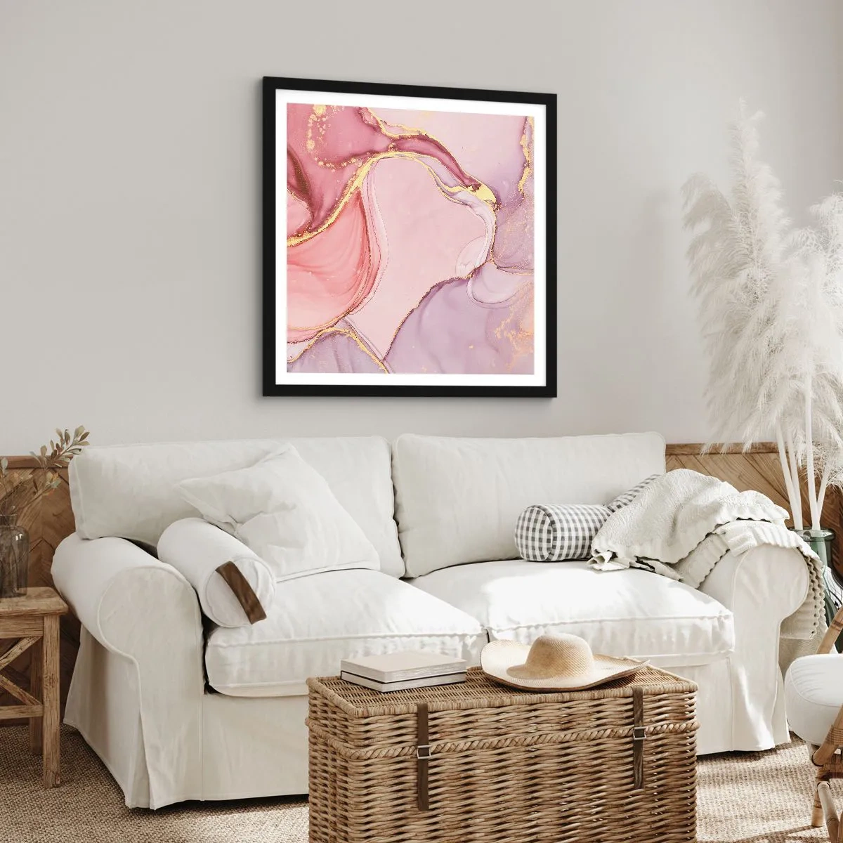 Affiche dans un cadre noir - Poster - Caresse de couleurs - 60x60 cm