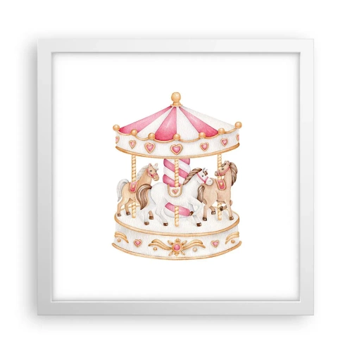 Affiche dans un cadre blanc - Poster - Le doux monde de l'enfance - 30x30 cm