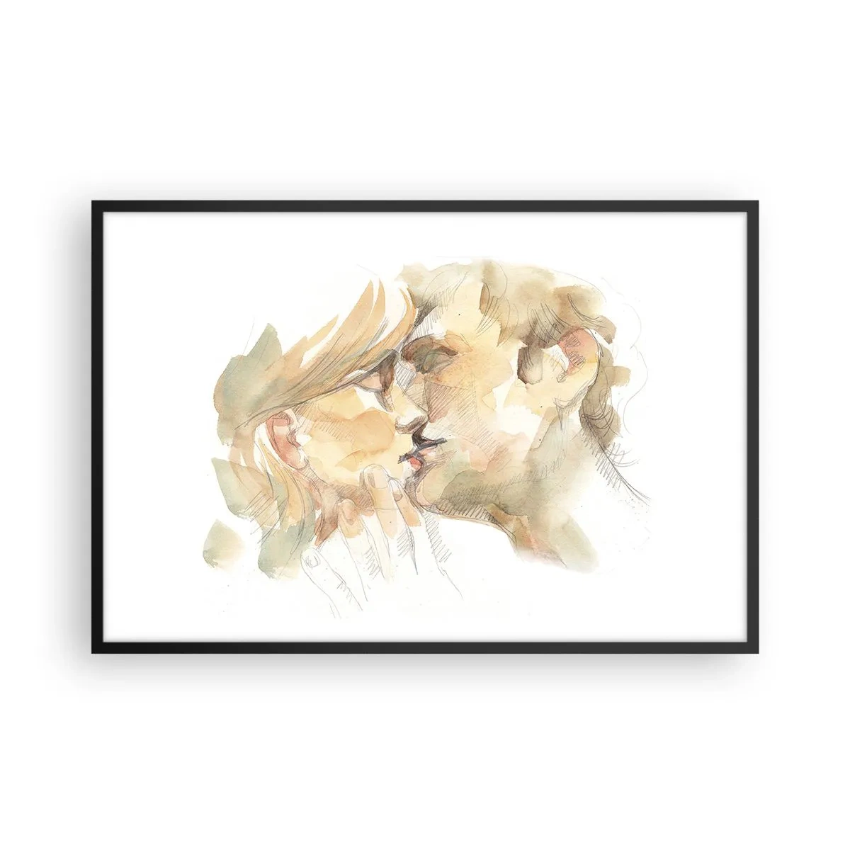 Affiche dans un cadre noir - Poster - A moitié trouvé ? - 91x61 cm