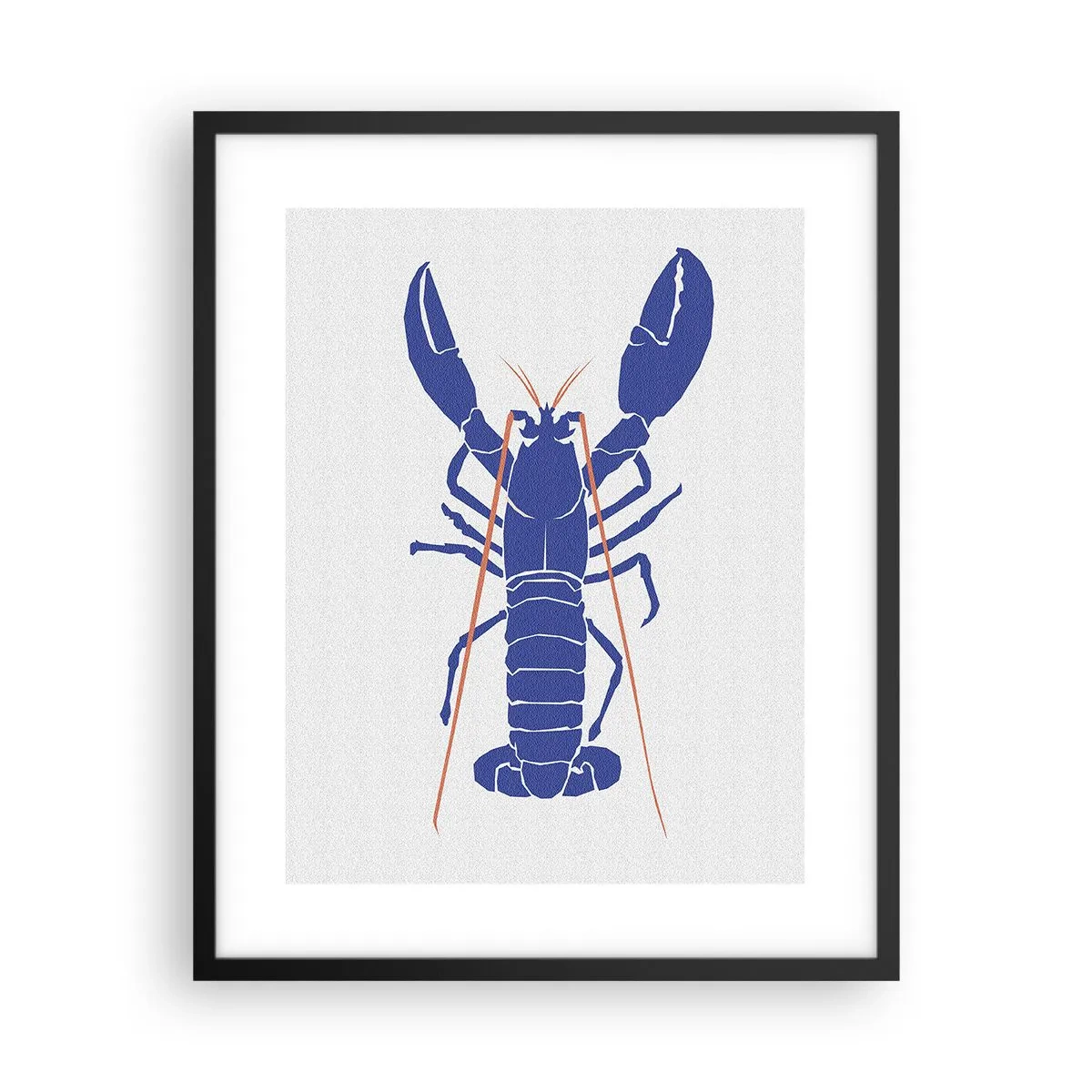 Affiche dans un cadre noir - Poster - Homard exquis en bleu marine - 40x50 cm