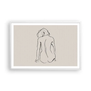 Affiche dans un cadre blanc - Poster - Femme nue - 91x61 cm