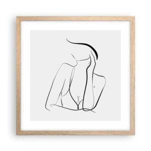 Affiche dans un chêne clair - Poster - Sur les vague d'un rêve - 40x40 cm