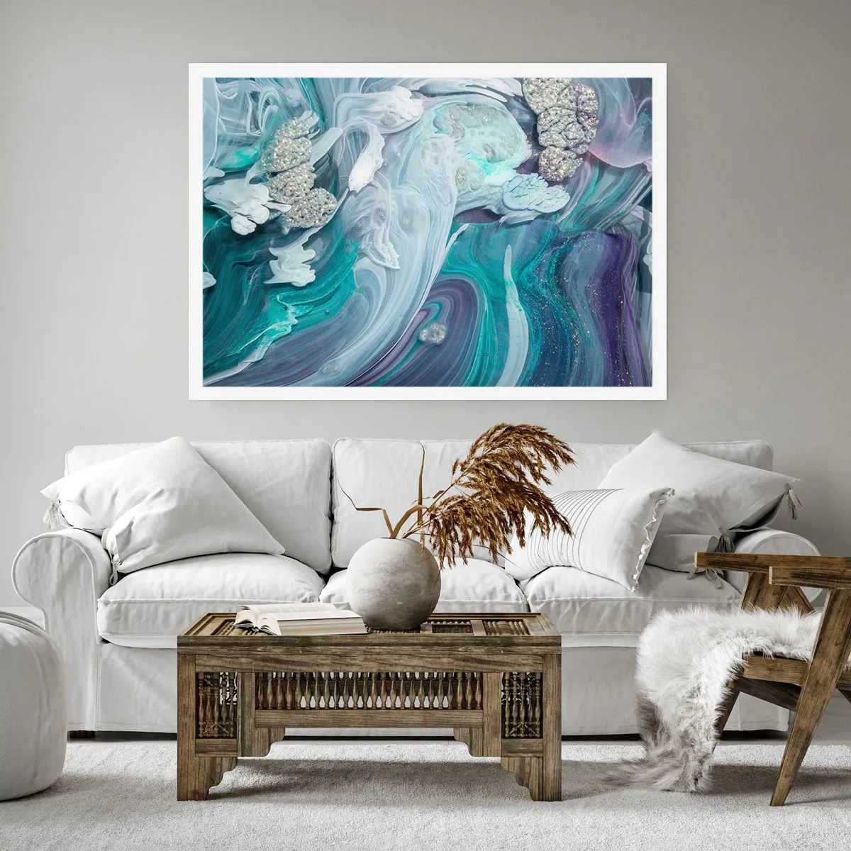 Affiche - Poster - Courants bleus - 70x50 cm