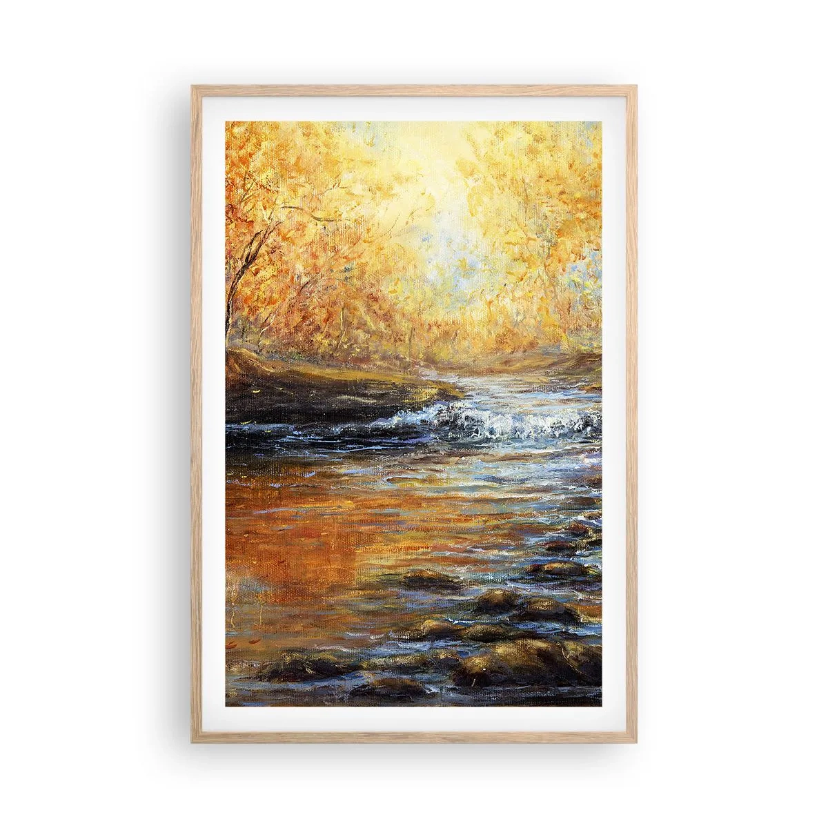 Affiche dans un chêne clair - Poster - Le ruisseau d'or - 61x91 cm