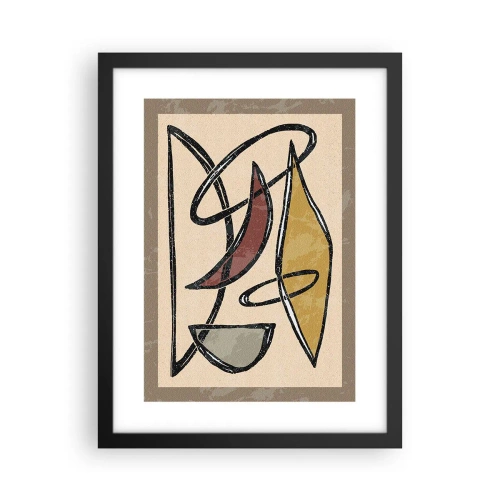 Affiche dans un cadre noir - Poster - Composition – arcs et ovales - 30x40 cm