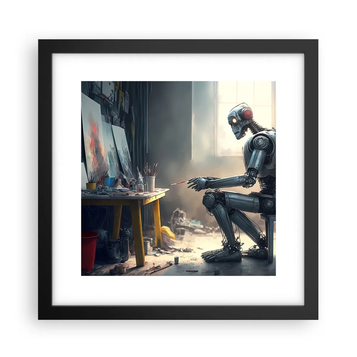 Affiche dans un cadre noir - Poster - L'acte de création - 30x30 cm