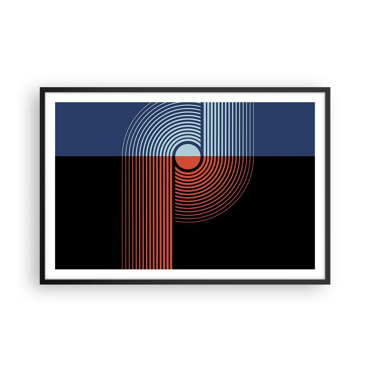 Affiche dans un cadre noir - Poster - Dans une étreinte géométrique - 91x61 cm