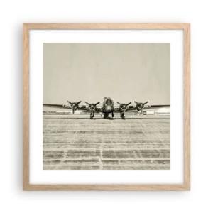 Affiche dans un chêne clair - Poster - Toujours prêt! - 40x40 cm