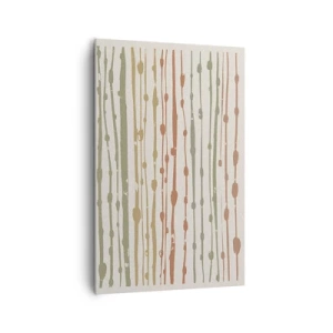 Impression sur toile - Image sur toile - Un motif de lignes aux tons chauds sur un fond clair - 80x120cm - Notation musicale des couleurs - Décoration murale moderne pour le salon et la chambre ARTTOR