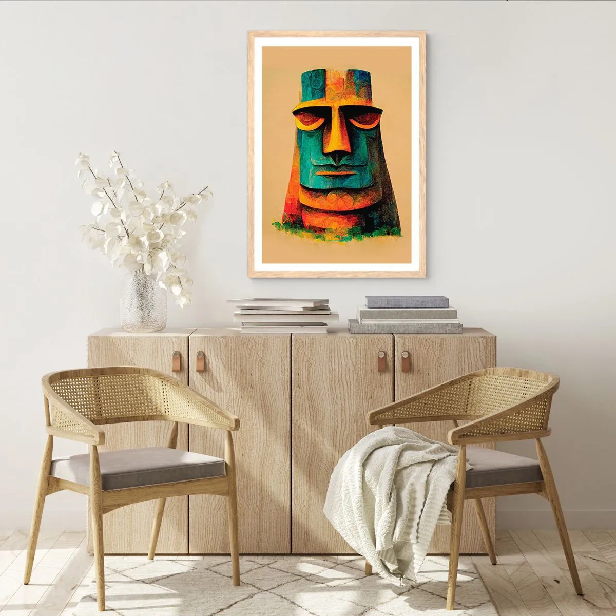 Affiche dans un chêne clair - Poster - Statuesque et sympathique - 30x40 cm