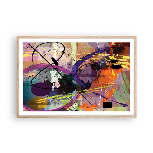 Affiche dans un chêne clair - Poster - Vous pouvez aller tout droit ou autour - 91x61 cm