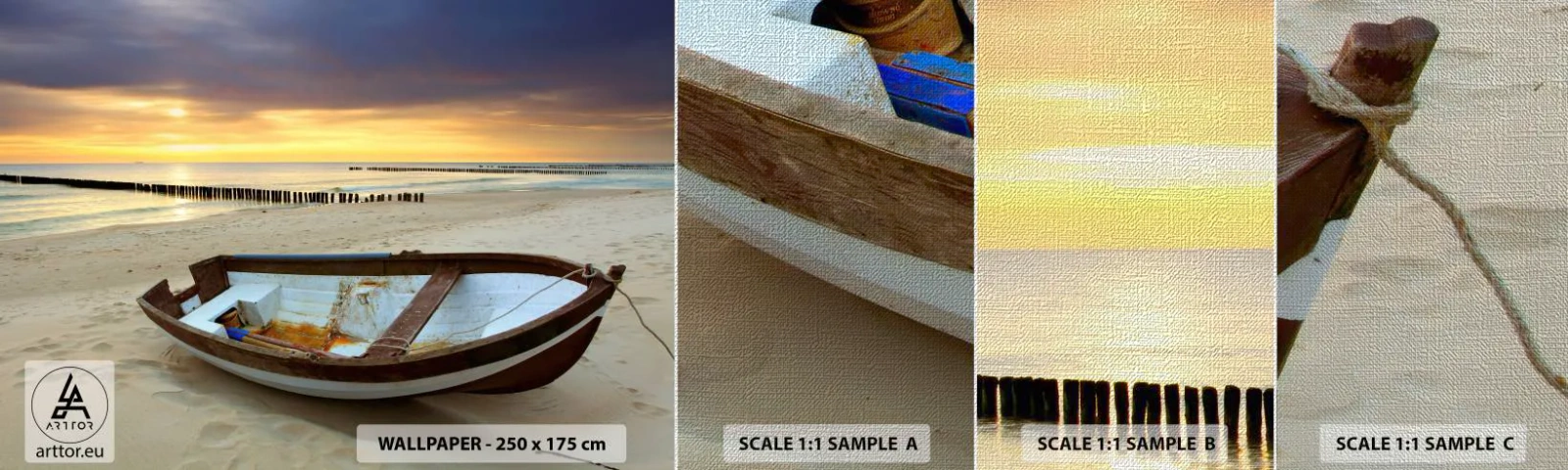 Échantillon de Papier Peint Premium Canvas - Il n'y a pas de plus belles plages - Paysage, Mer, Plage - 100x30 cm