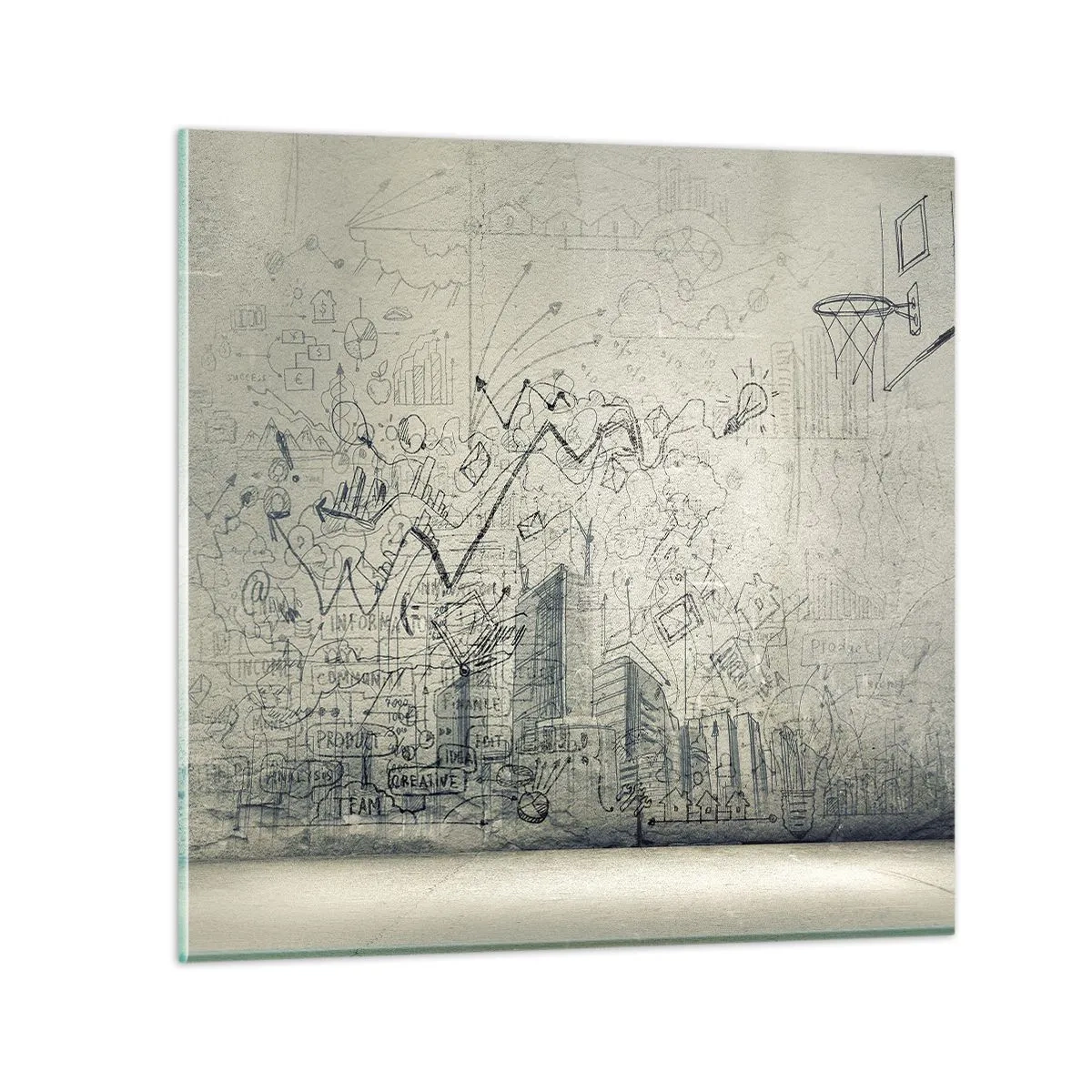 Impression sur verre - Image sur verre - Ma vie fantastique en ville - 50x50 cm