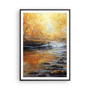Affiche dans un cadre noir - Poster - Le ruisseau d'or - 70x100 cm