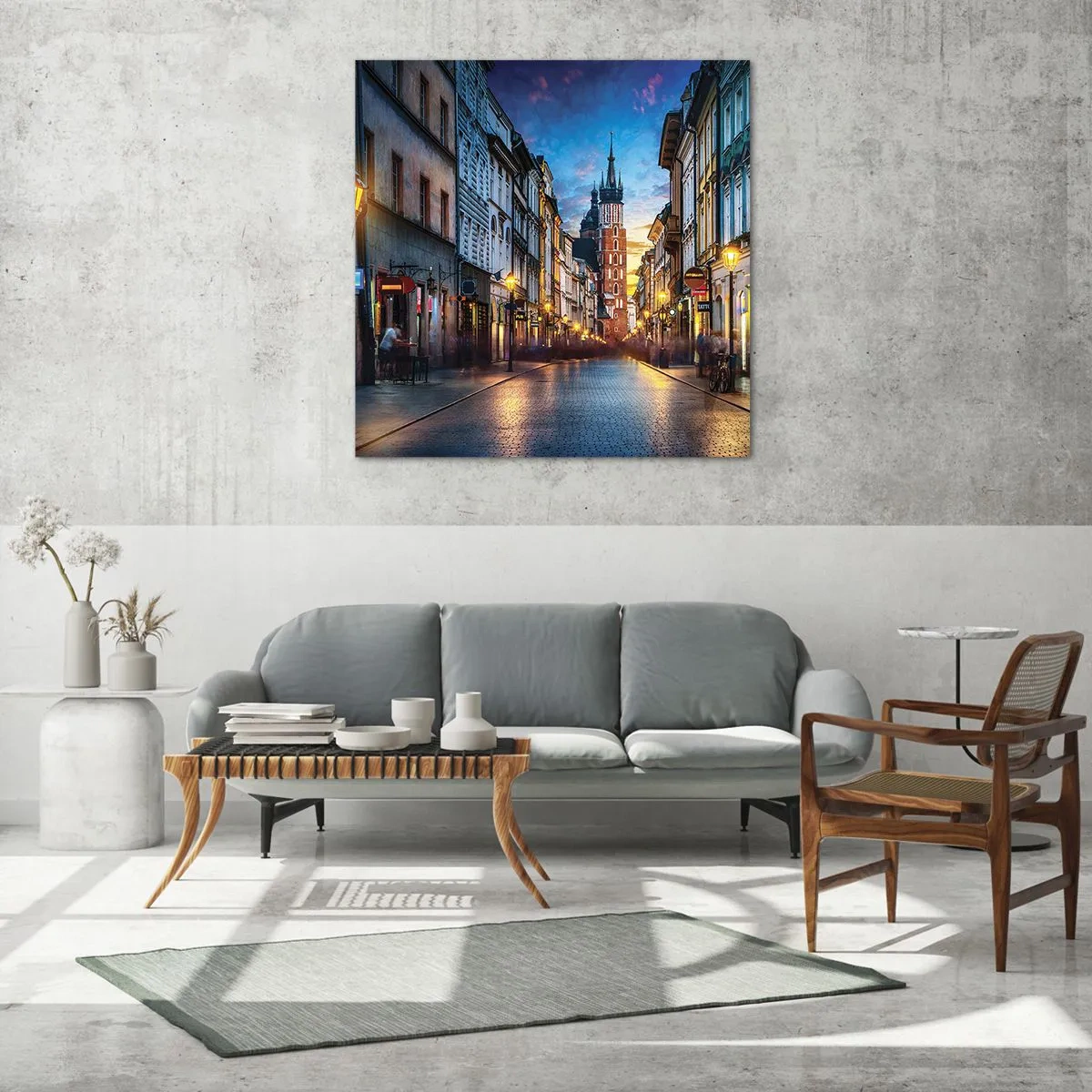 Impression sur verre - Image sur verre - La magie de Cracovie - 70x70 cm