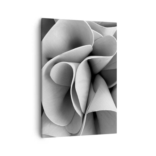 Impression sur toile - Image sur toile - Détails en noir et blanc de formes abstraites - 50x70cm - Il s'en passe dans l'espace - Décoration murale moderne pour le salon et la chambre ARTTOR