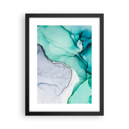 Affiche dans un cadre noir - Poster - Étude de turquoise - 30x40 cm